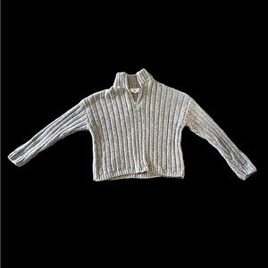 Pink Rose Sweater Gray Top